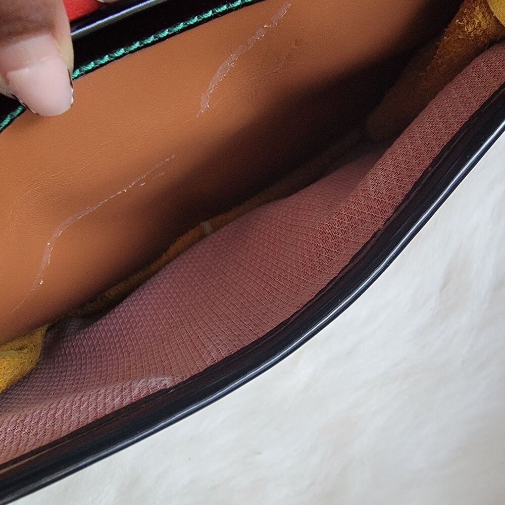 Leather and cowhide calf hair crossbody purse  multicolored Adjustable Strap - Picture 6 of 6